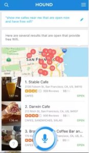 voice commands to find nearest cafes