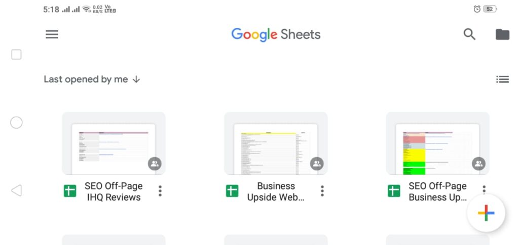 google sheets