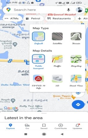 google map lastest in area feature