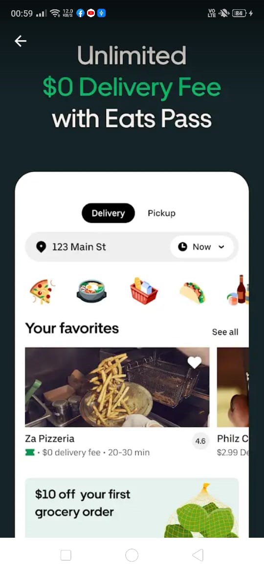 ubereats food delivery app