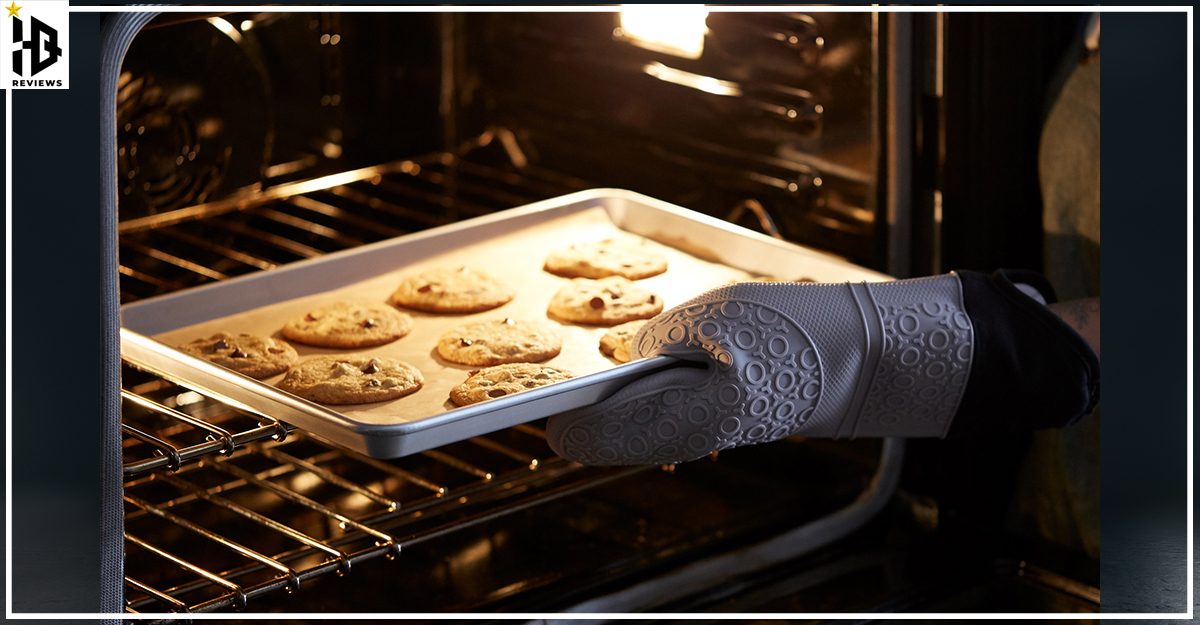 Homwe Extra Long Professional Silicone Oven Mitt
